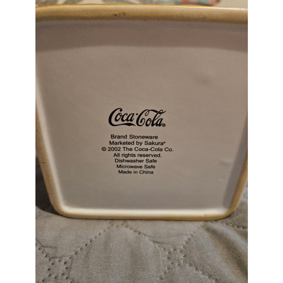 Vintage Coca-Cola Stoneware Christmas Santa Green Ceramic Jar w/lid - Picture 10 of 12